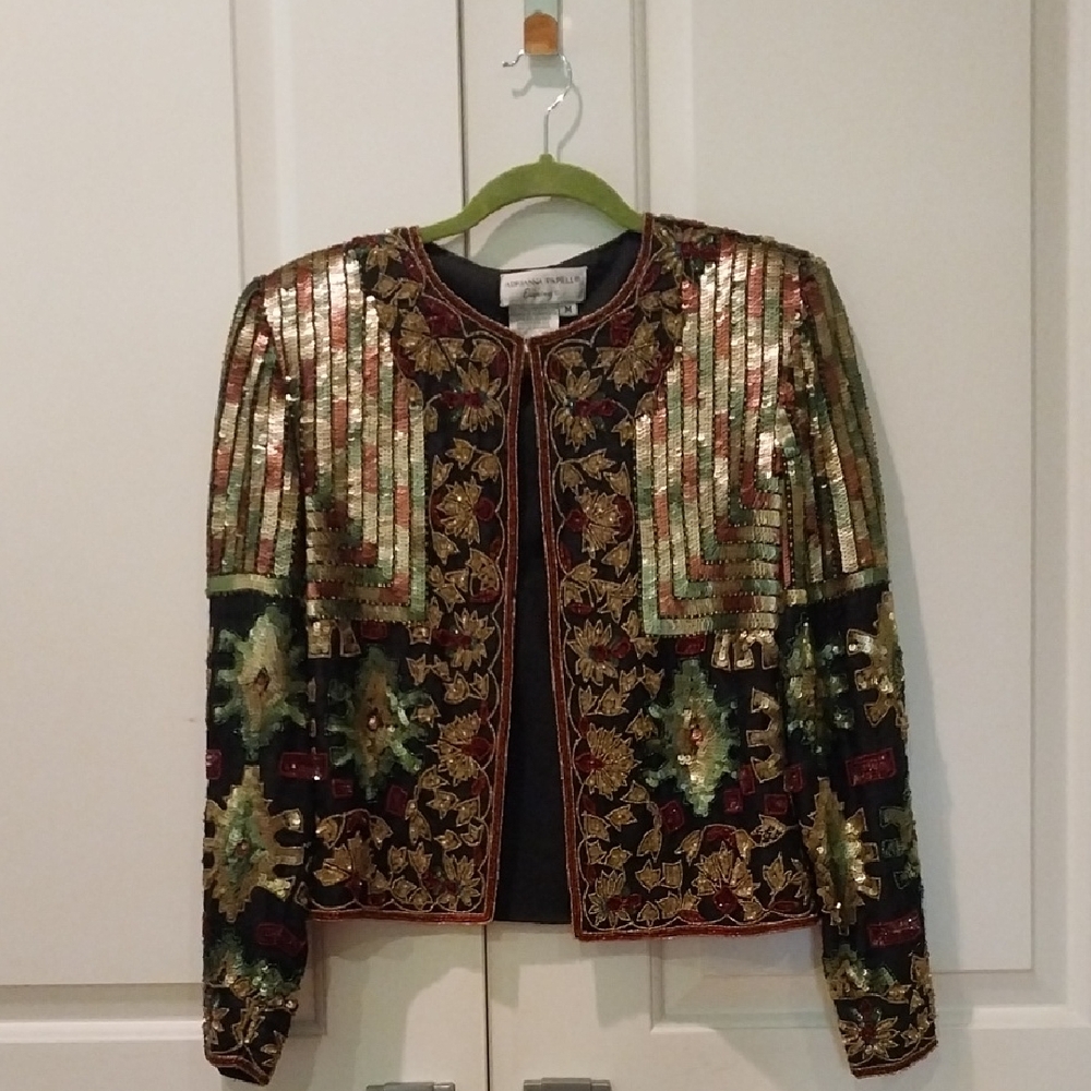 Adrianna Papell Multicolor Embroidered Blazer